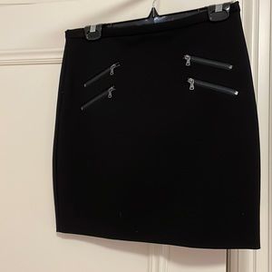 Black Paige mini skirt with zipper details